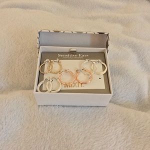 2/$15🌼MIXIT Sensitive Ears Hoop Earrings set